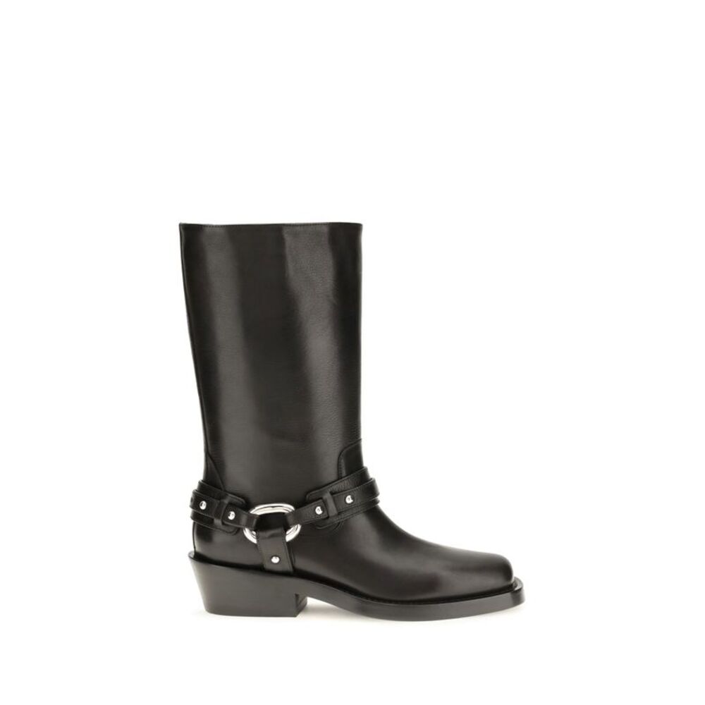 Rabanne Women Leather Buckle Snkle Boots